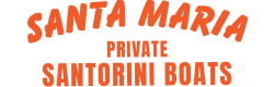 santa maria private santorini High-Speed boat speedboat luxury tours volcano sunset cruise excursion boats santamaria orange logo